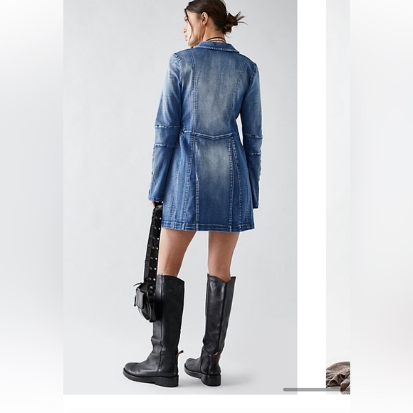 NWT free people Thea denim mini dress XS - Picture 3 of 7